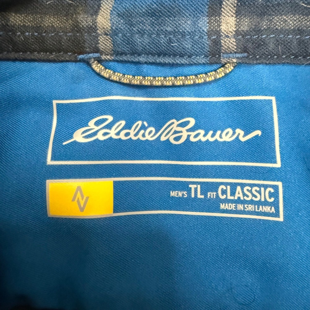 Eddie Bauer Travex Shirt Mens TL Blue Grey Plaid Classic Fit Button Down Hiking - Picture 5 of 10